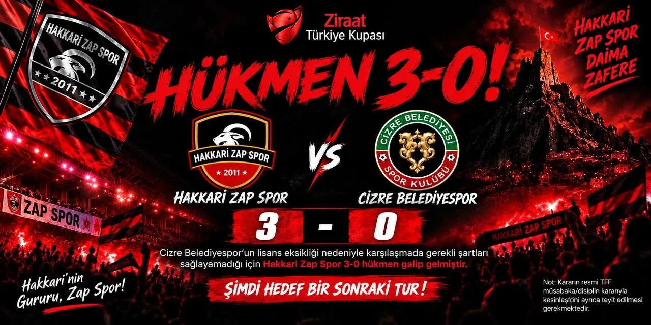 Hakkâri Zap Spor-Cizre Belediyespor Maçında Hükmen Galibiyet Gündemde