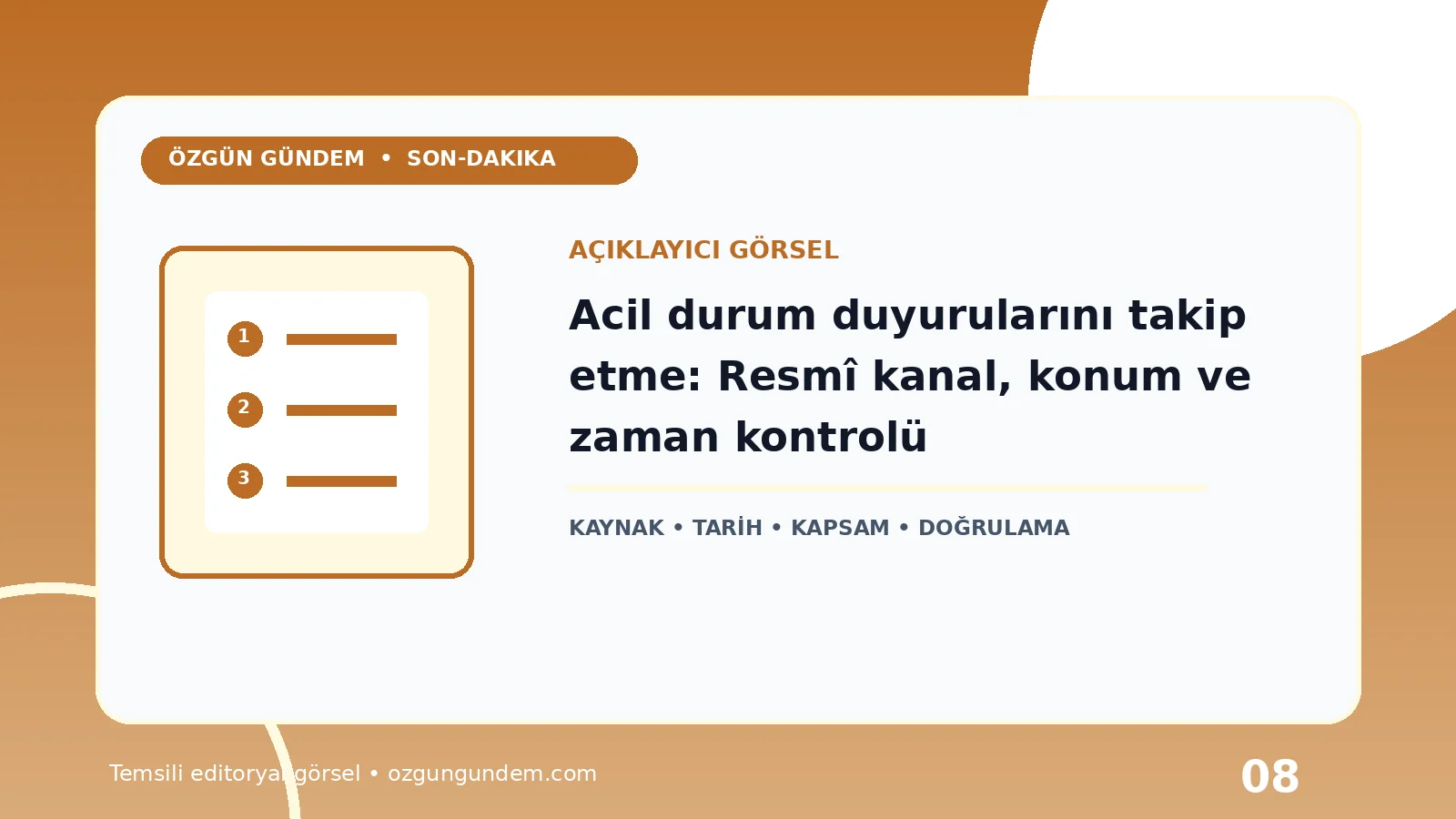 Acil durum duyurularını takip etme: Resmî kanal, konum ve zaman kontrolü için Özgün Gündem tarafından hazırlanan açıklayıcı haber içi görsel