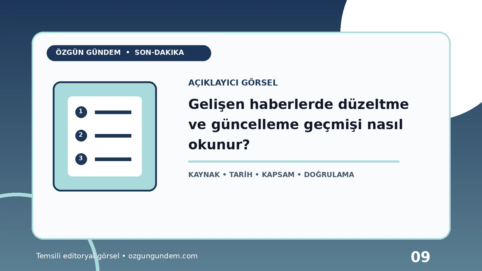 Gelişen haberlerde düzeltme ve güncelleme geçmişi nasıl okunur? için Özgün Gündem tarafından hazırlanan açıklayıcı haber içi görsel